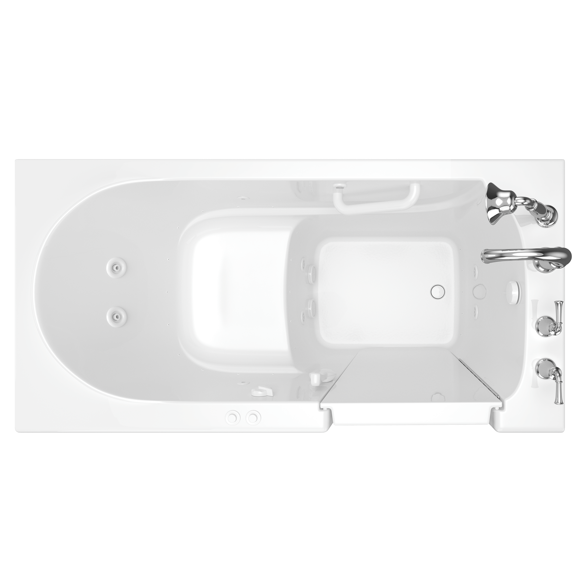 Gelcoat Value Series 30 x 60  Inch Walk in Tub With Combination Air Spa and Whirlpool Systems   Right Hand Drain With Faucet WIB WHITE